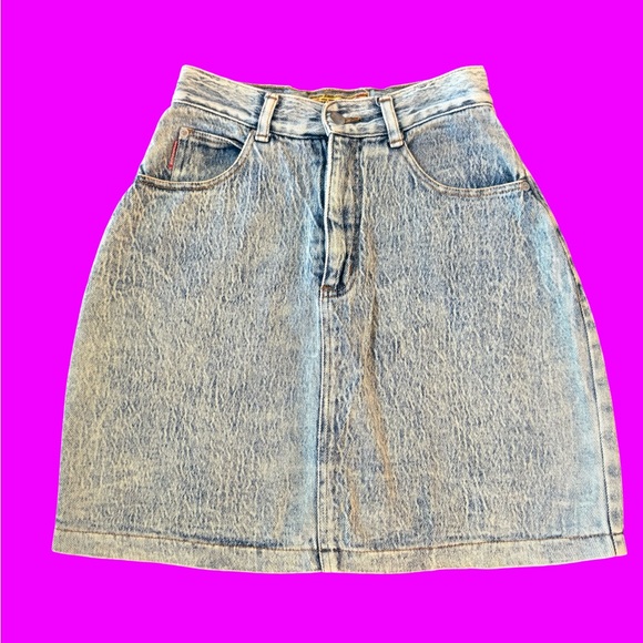 VINTAGE 90’s STUDEBKER Acid Wash A-Line skirt size 5/6 - Picture 1 of 7